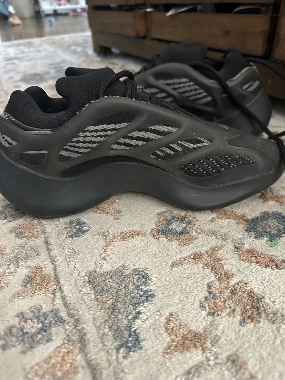 All black Yeezy 700 V3 Dark Glow